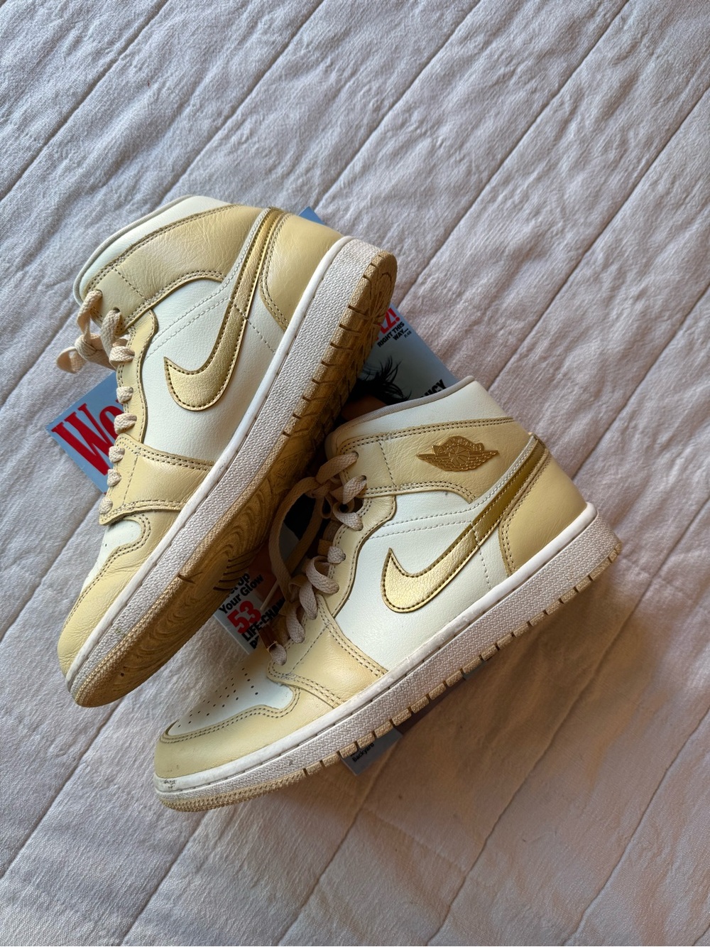 Nike Air Jordan 1 Mid – Cream & Metallic Gold - Picture 11 of 13